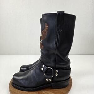Vintage Harley-Davidson Boots Men's Sz 9 Leather Eagle Harness Motorcycle Biker